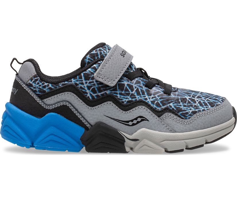 Tenis Saucony Flash A/C 2.0 Niños Grises Negros Azules | México 864YXFU